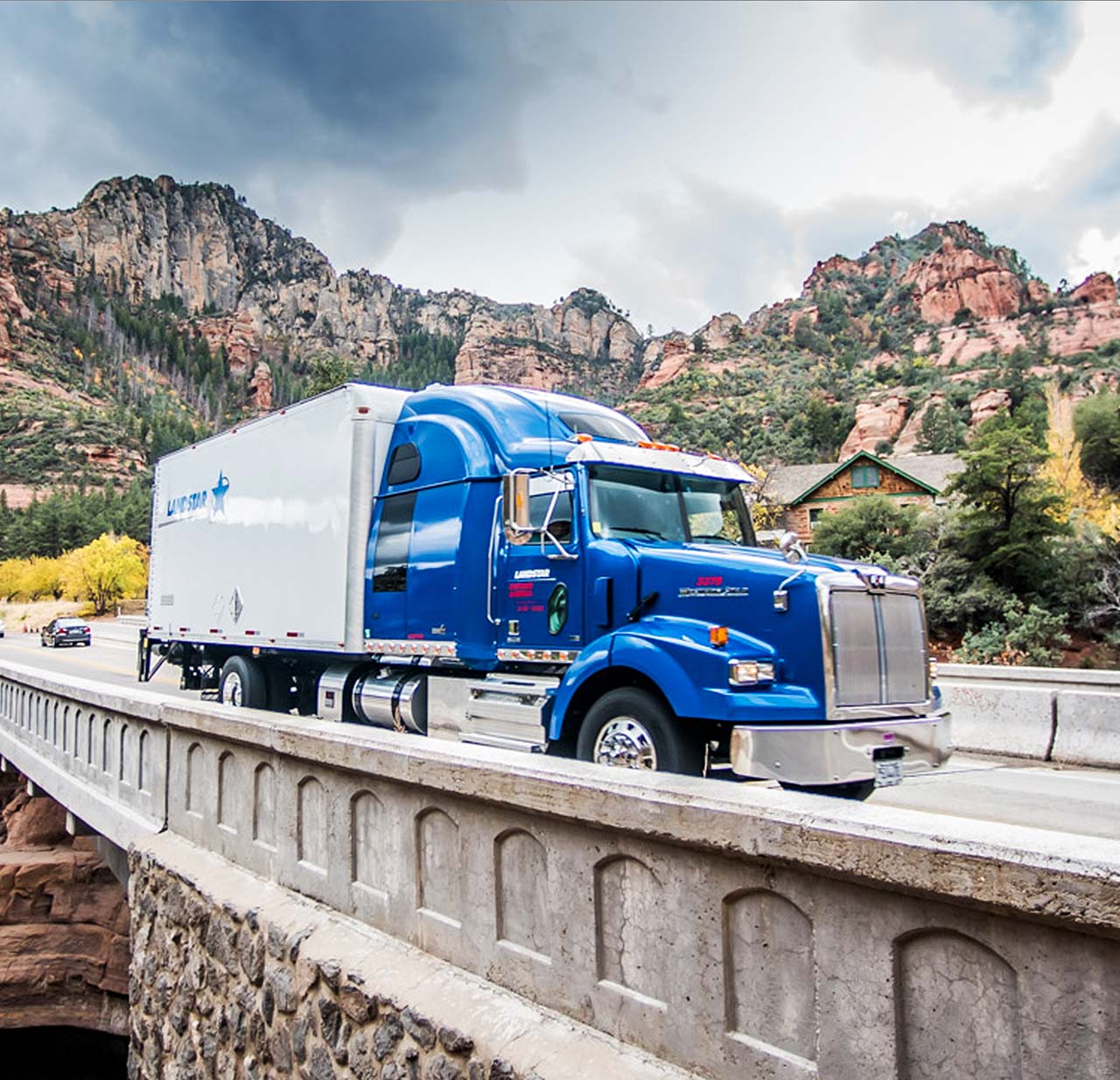 Landstar tractor-trailer on the highway